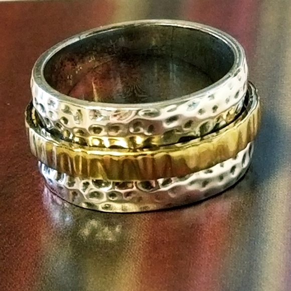 Silpada Sterling Silver & 14k Gold Spinner Ring - Picture 5 of 14